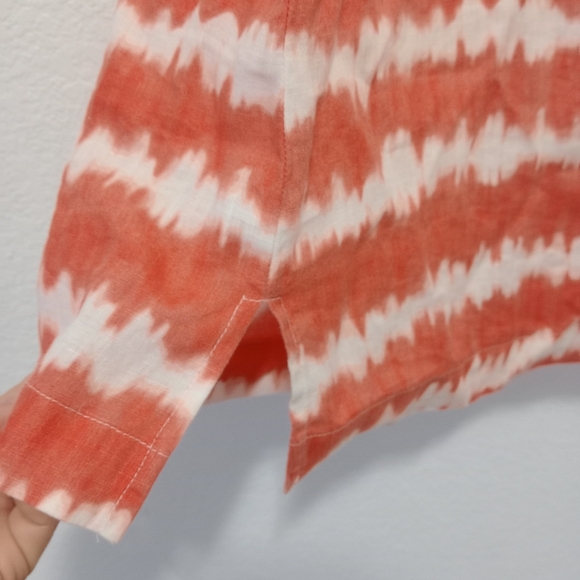 Jones New York Sport Petite 100% linen Tie Dye Boho Blouse size M - Picture 5 of 10